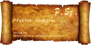 Pfeffer Szabina névjegykártya